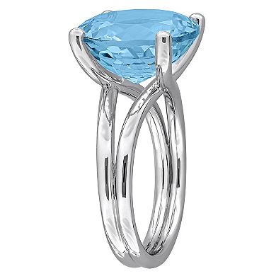 Stella Grace Sterling Silver Gemstone Solitaire Cocktail Ring