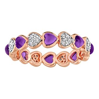 Stella Grace Amethyst & 1/2 Carat T.W. Diamond Heart Eternity Ring
