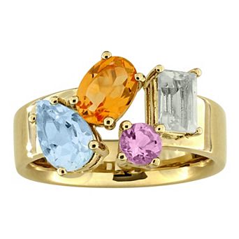 Stella Grace 18k Gold Over Silver Multi-Gemstone Fashion Ring
