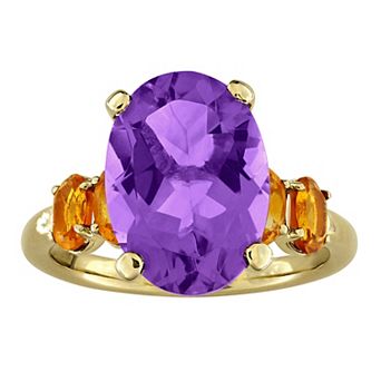 Stella Grace Gold-Tone Amethyst & Citrine Fashion Ring