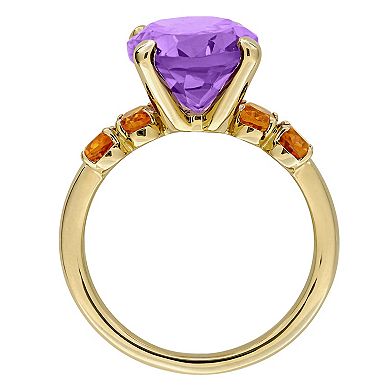 Stella Grace Gold-Tone Amethyst & Citrine Fashion Ring