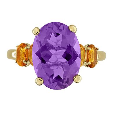 Stella Grace Gold-Tone Amethyst & Citrine Fashion Ring