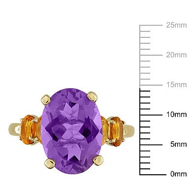 Stella Grace Gold-Tone Amethyst & Citrine Fashion Ring