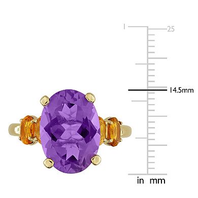 Stella Grace Gold-Tone Amethyst & Citrine Fashion Ring
