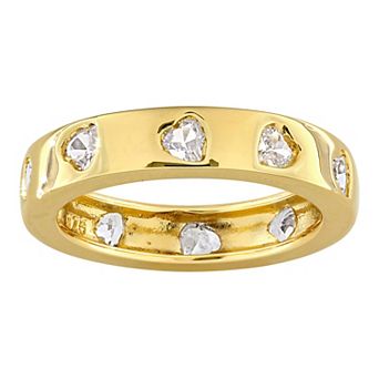 Stella Grace 18k Gold 1 1/2 Carat T.W. Created Sapphire Heart Eternity Ring