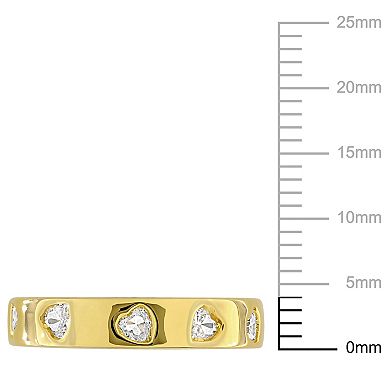 Stella Grace 18k Gold 1 1/2 Carat T.W. Created Sapphire Heart Eternity Ring