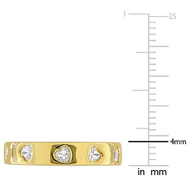Stella Grace 18k Gold 1 1/2 Carat T.W. Created Sapphire Heart Eternity Ring