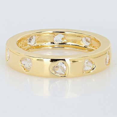 Stella Grace 18k Gold 1 1/2 Carat T.W. Created Sapphire Heart Eternity Ring