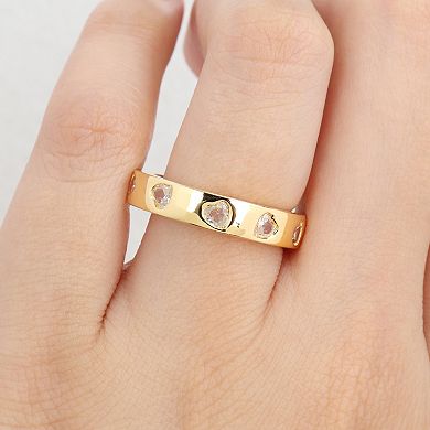 Stella Grace 18k Gold 1 1/2 Carat T.W. Created Sapphire Heart Eternity Ring