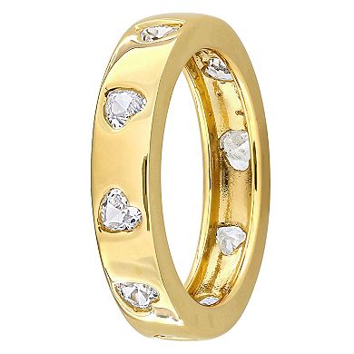 Stella Grace 18k Gold 1 1/2 Carat T.W. Created Sapphire Heart Eternity Ring