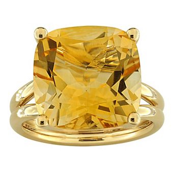 Stella Grace Gold-Tone Citrine Solitaire Cocktail Ring