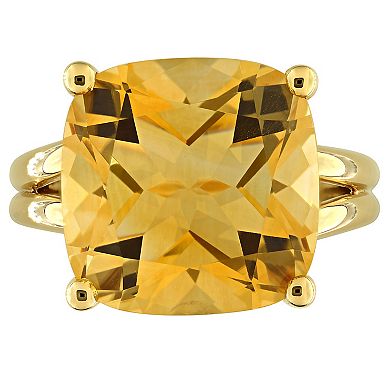 Stella Grace Gold-Tone Citrine Solitaire Cocktail Ring