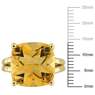 Stella Grace Gold-Tone Citrine Solitaire Cocktail Ring