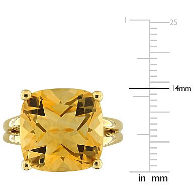 Stella Grace Gold-Tone Citrine Solitaire Cocktail Ring