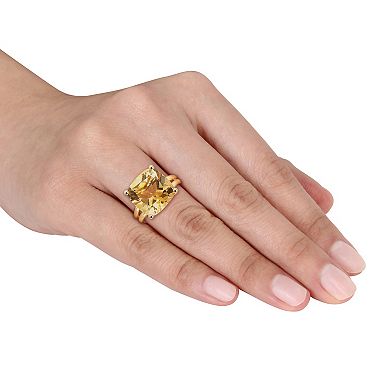 Stella Grace Gold-Tone Citrine Solitaire Cocktail Ring
