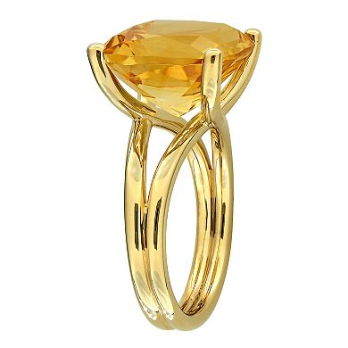 Stella Grace Gold-Tone Citrine Solitaire Cocktail Ring