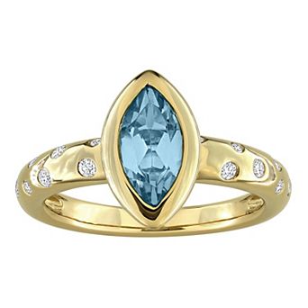 Stella Grace 10k Yellow Gold Topaz & 1/4 Carat T.W. Diamond Solitaire Ring