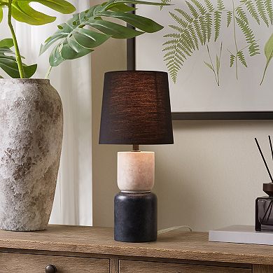 Two-Tone Marble-Finish Table Lamp