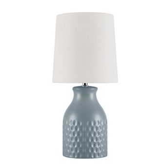 Ceramic Accent Table Lamp with Honeycomb Texture