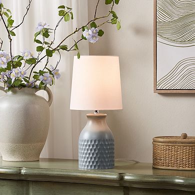 Ceramic Accent Table Lamp with Honeycomb Texture