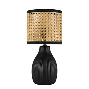 Matte Black Ceramic Accent Table Lamp