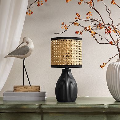 Matte Black Ceramic Accent Table Lamp