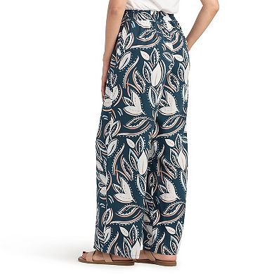 Women's AB Studio Wide Leg Pull-On Pants With Elastic Waistband