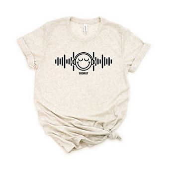 S.W.Smiley Headphones Music - Women's Short Sleeve Graphic T-Shirt