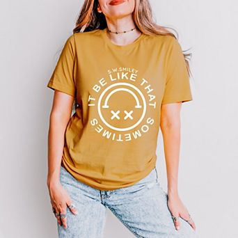 Simply Sage Market S.W.Smiley It Be Like That Smiley Face Short Sleeve Tee
