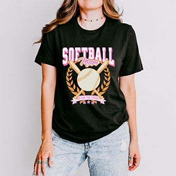 Simply Sage Market Softball Mom Crossed Bats Short Sleeve Tee