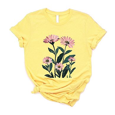 Simply Sage Market Pink Daisies Watercolor Short Sleeve Tee