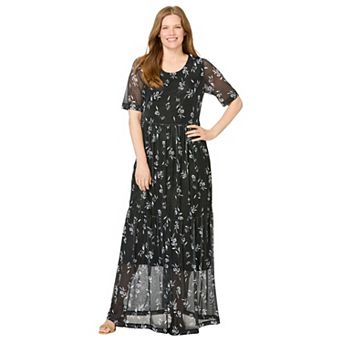 Woman Within Plus Size Miracle Mesh Maxi Dress