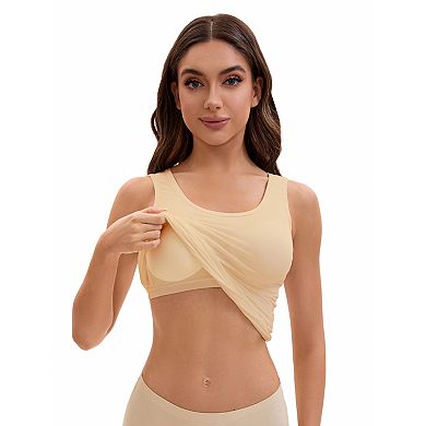 Women's Wide Strap Camisoles with Built-In Padded Bras Casual Tank Tops