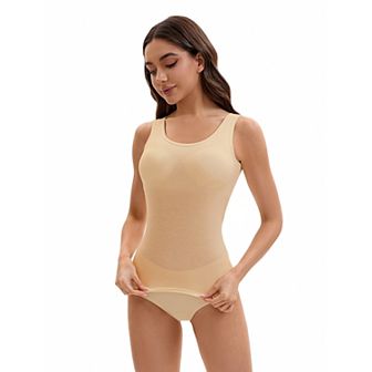 Women's Wide Strap Camisoles with Built-In Padded Bras Casual Tank Tops