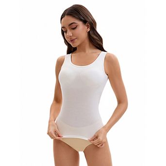 Women's Wide Strap Camisoles with Built-In Padded Bras Casual Tank Tops