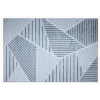 Bibb Home Washable Flannel Printed Area Rug with Latex Back 5x7 ft