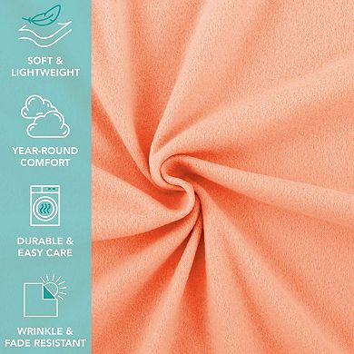 Arkwright Cozy Soft Polar Fleece Throw 50x60 Coral (6PK)