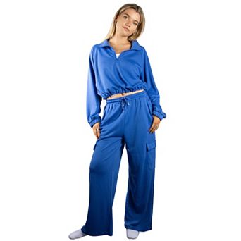 Jess by Meiko Women's Half Zip Pullover and Cargo Pants Set