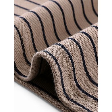 Women's Striped Long Sleeve Shirt Boat Neck Tops Stertchy Casual Basic Tee Shirt