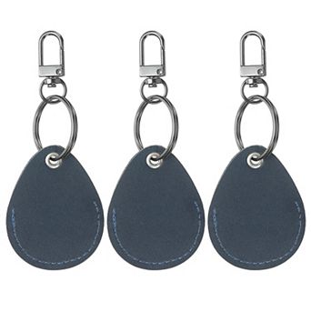 Leather Key Fob, 3 Pack Leather Key Fobs with Key Rings DIY Keychain Holder for Home Office Keys