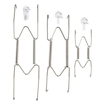 12 pc Plate Hanger, 4 6 8 Inch Invisible Wall Plate Hangers w 12 pc Wall Hooks and 50 pc Protectors