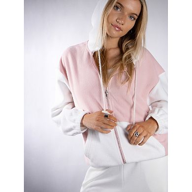 Jess by Meiko Women's Oversized Pom Pom Zipper Hoodie