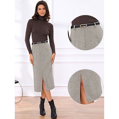 holiday cocktail dress Ellen Tracy Black Pencil Skirt with Back Slit