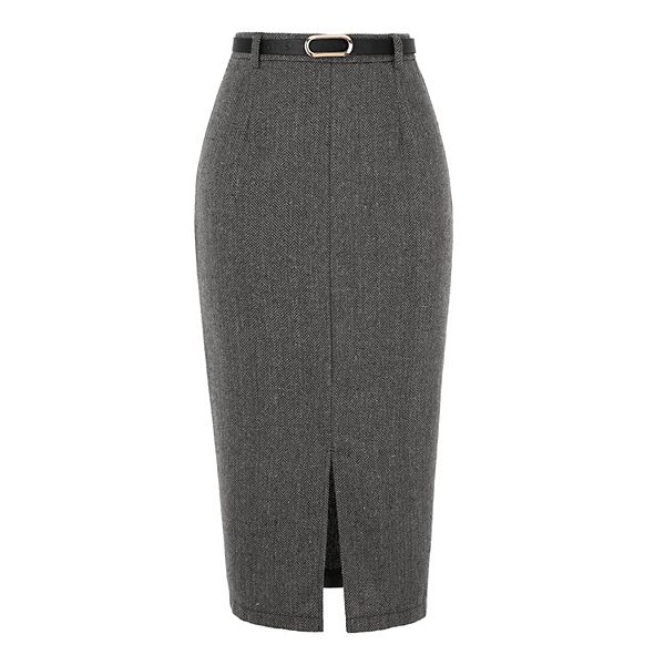 High Rise Front Slit Pencil Skirt For Women, Elegant Modern Fit, Office Ready Workwear main image 1