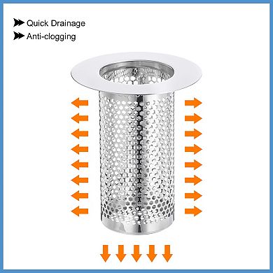 2 Pack Shower Drain Strainer, 3.1"x2" Stainless Steel Floor Drain Strainer Deep Sink Hair Catcher