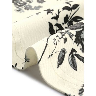 Women's Fall Floral Blouse Casual Square Neck Ruffle 3/4 Sleeve Tunic Top