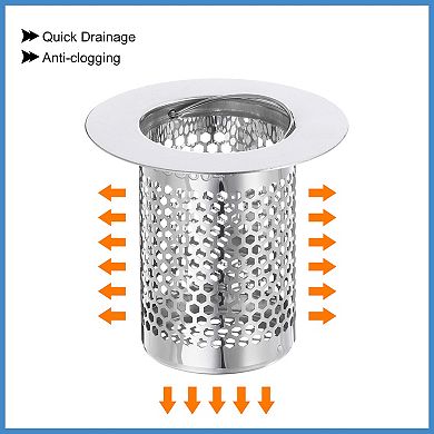 2 Pack Shower Drain Strainer, 2"x2" Stainless Steel Floor Drain Strainer Deep Sink Hair Catcher