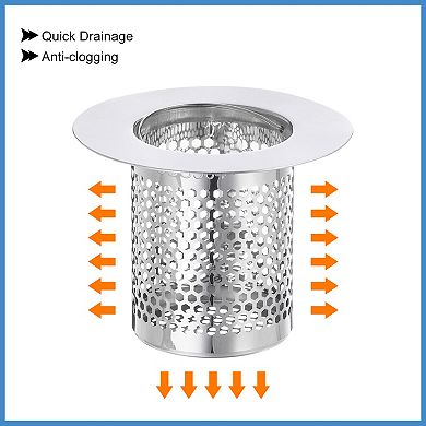 2 Pack Shower Drain Strainer, 2"x2.5" Stainless Steel Floor Drain Strainer Deep Sink Hair Catcher