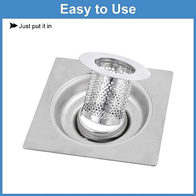 2 Pack Shower Drain Strainer, 2"x2.5" Stainless Steel Floor Drain Strainer Deep Sink Hair Catcher
