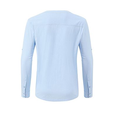 Men's Cotton Linen Shirt Henley V Neck Long Sleeve Casual Beach T Shirts